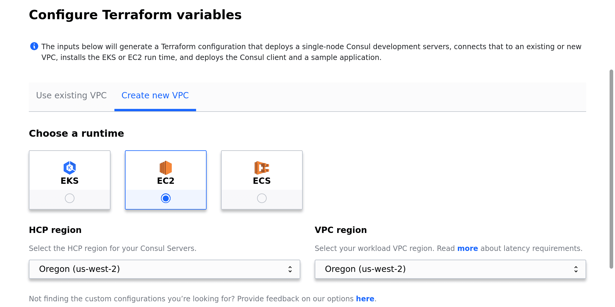 HCP UI Consul - Deploy with Terraform - EC2 with new VPC