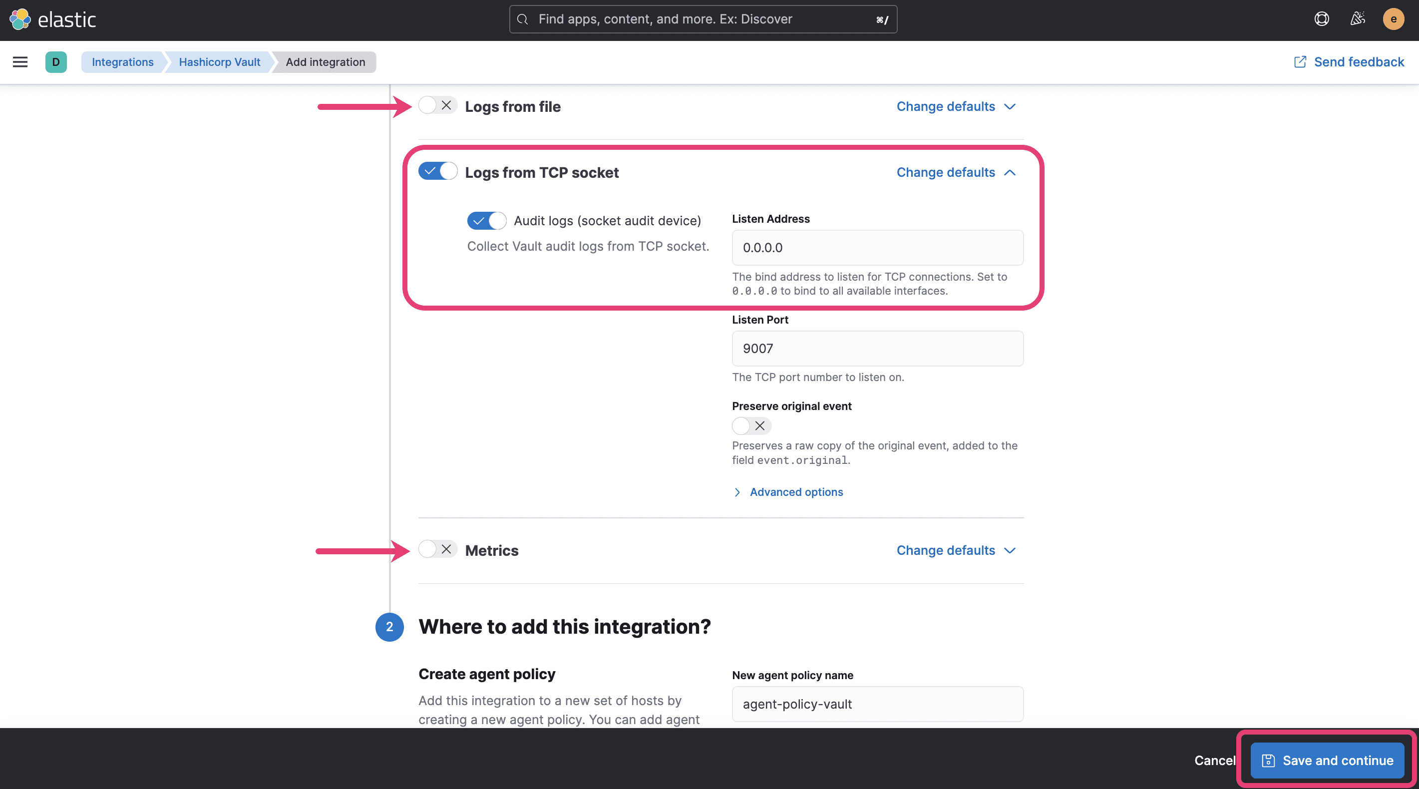 Configure HashiCorp Vault integration